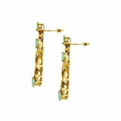 Boucles d'oreilles en or jaune avec émeraudes et diamants
