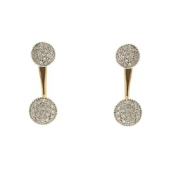 Boucles d'oreilles en or rose et blanc avec diamants