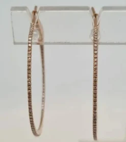 Boucles d'oreilles en Or rose, diamants