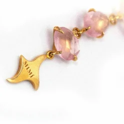 Boucles d'oreilles en or rose et quartz rose