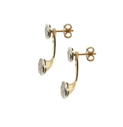 Boucles d'oreilles en or rose et blanc avec diamants