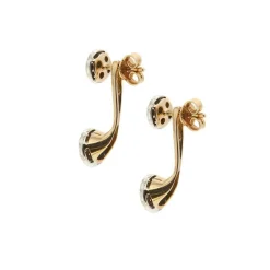 Boucles d'oreilles en or rose et blanc avec diamants