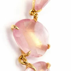 Boucles d'oreilles en or rose et quartz rose