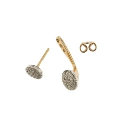 Boucles d'oreilles en or rose et blanc avec diamants
