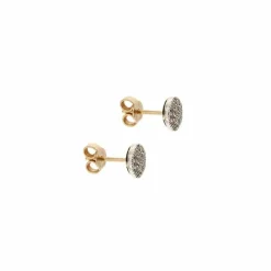 Boucles d'oreilles en or rose et blanc avec diamants