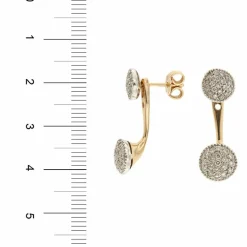 Boucles d'oreilles en or rose et blanc avec diamants