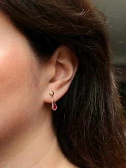 Boucles d’oreilles en Or, Tourmaline