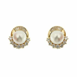 Boucles d'oreilles en perles et diamants