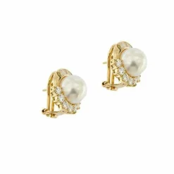 Boucles d'oreilles en perles et diamants