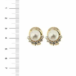 Boucles d'oreilles en perles et diamants