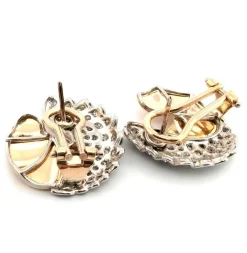 Boucles d'oreilles en platine et or avec diamants