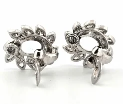 Boucles d'oreilles en platine avec aigue-marine et diamants