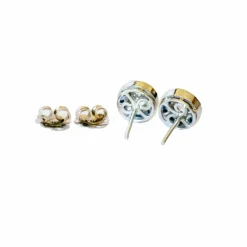 boucles d'oreilles en platine avec diamants et saphirs