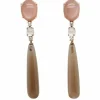 Boucles d'oreilles en Quartz Fumé, Agate Noire Ornées de Diamants de 0,32 Carat
