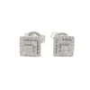 Boucles d'oreilles entourage en or blanc avec diamants