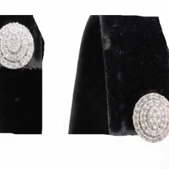 Boucles d'oreilles entourage en or blanc avec diamants