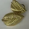 Boucles d'Oreilles Feuillage Or Jaune Diamants