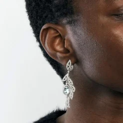 Boucles d'oreilles Feuillage Aigue-Marine Diamants