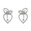 Boucles d'oreilles Feuille Or blanc Diamant