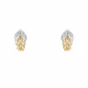 Boucles d'oreilles feuilles diamants or jaune