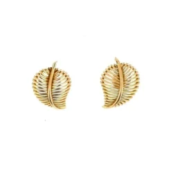 Boucles d'oreilles Feuilles en or jaune