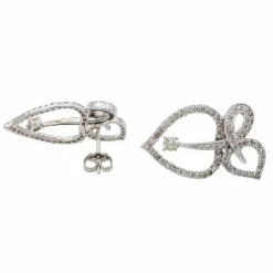 Boucles d'oreilles Feuille Or blanc Diamant