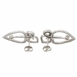Boucles d'oreilles Feuille Or blanc Diamant