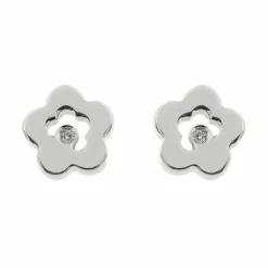 Boucles d'oreilles fleurs avec diamants