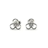 Boucles d'oreilles fleurs or blanc diamants