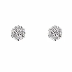 Boucles d'oreilles fleurs de diamants