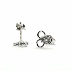 Boucles d'oreilles fleurs or blanc diamants