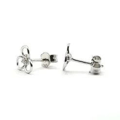 Boucles d'oreilles fleurs or blanc diamants