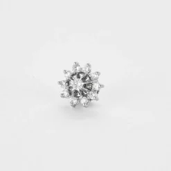 Boucles d'oreilles fleurs or blanc et diamants