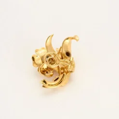 Boucles d'oreilles fleurs, or jaune et diamants