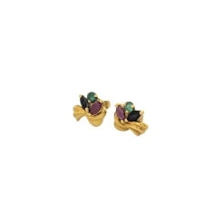 Boucles d'oreilles Florales or jaune
