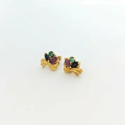 Boucles d'oreilles Florales or jaune