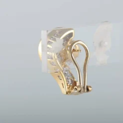 Boucles d'oreilles forme S Perles Diamants