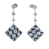 Boucles d'oreilles géométriques saphirs et diamants