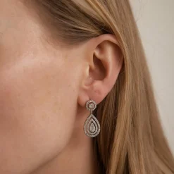 Boucles d'oreilles Goutte Diamants