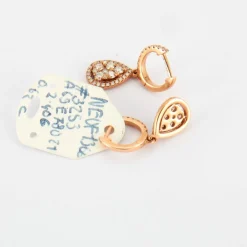 Boucles d'oreilles goutte en Or rose, diamants