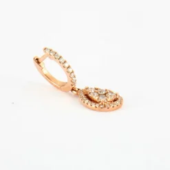 Boucles d'oreilles goutte en Or rose, diamants