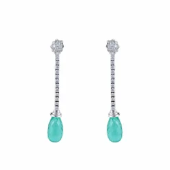 Boucles d'oreilles Gouttes d'émeraudes
