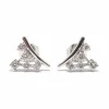 Boucles d'oreilles grappe diamants or blanc