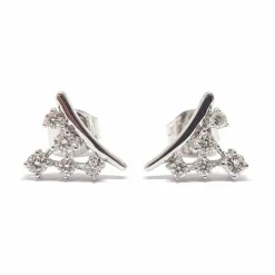 Boucles d'oreilles grappe diamants or blanc
