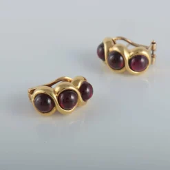 Boucles d'oreilles Grenats cabochon