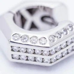 Boucles d'oreilles HEXAGON en or blanc et diamants