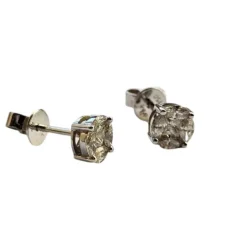 Boucles d'oreilles Hulchi Belluni or blanc et diamants
