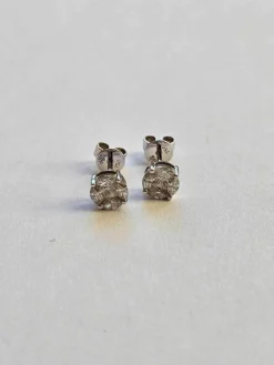 Boucles d'oreilles Hulchi Belluni or blanc et diamants
