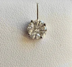 Boucles d'oreilles Hulchi Belluni or blanc et diamants