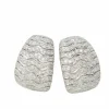 Boucles d'oreilles importantes en or blanc et pavage de diamants